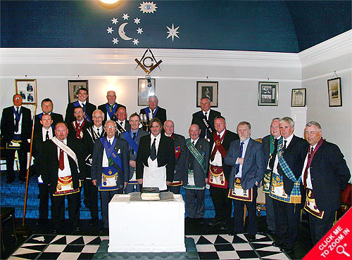 Some of the 50+ Freemasons attending Lodge Kyle May 2010 just before summer recess
